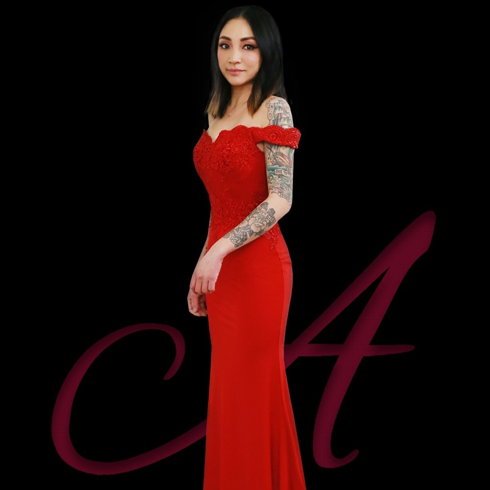 Bridesmaid prom VALENTINE RED EVENING GOWN